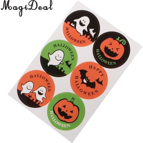 10pcs Halloween Seal Stickers Gift Wrapping Decor Planner Labels Party Tags