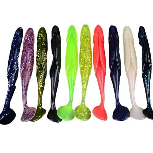 10Pcs Multi-color Soft Durable Plastic Bionic Fish Lures Baits Fishing Tackle