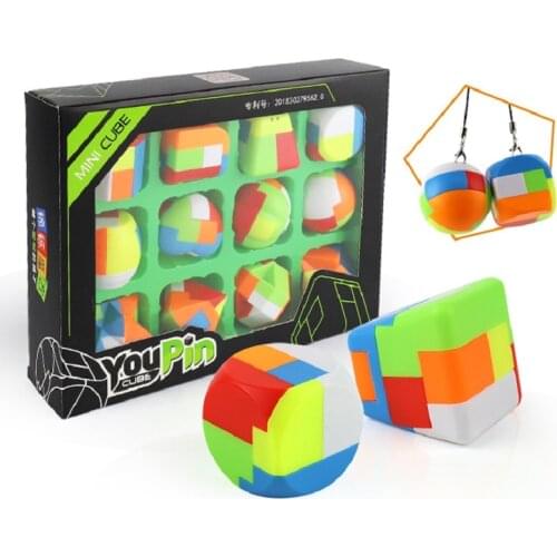 12pcs/set LUBAN Lock Cube IQ Develop Intelligence Brain Teaser Educational Toys 3D Puzzles Mini Key Chain