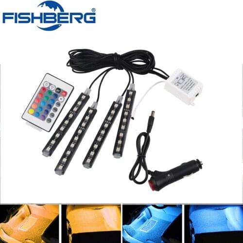 12v Interior Decorative Atmosphere Neon Light Lamp LED Wireless Multi Color RGB LED DRL Strip Light 5050SMD Auto Car Lighter
