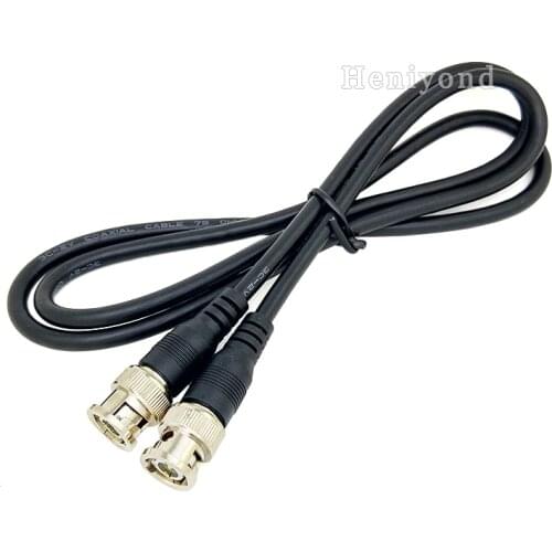 2Pcs Coax Coaxial cable BNC Male Connector to BNC Connector Male 2M Length for CCTV Camera Security System 2metres