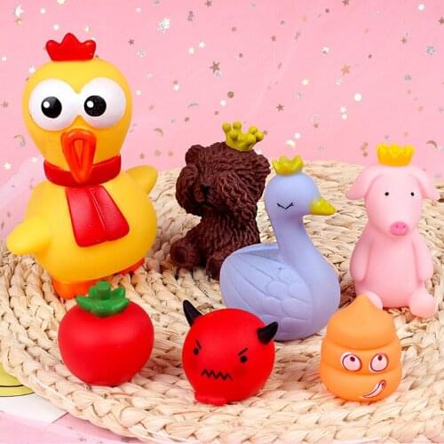 3pc Childrens cute animals, vent decompression toys, cartoon cute screaming screaming chickens, big eyes, whole people toys