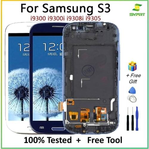 LCD Display LCD Touch Screen S3 4.8'' TFT Digitizer Assembly With Frame Charging For Samsung Galaxy S3 i9300 i9300i i9308i i9305