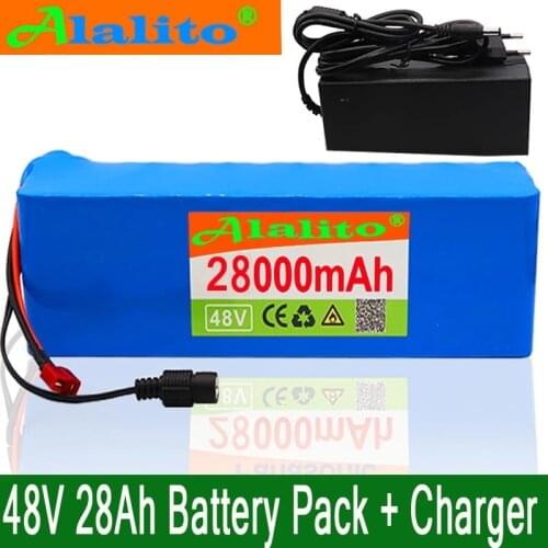 48V28Ah 1000w 13S3P XT60 48V Lithium ion Battery Pack 280000mah For 54.6v E-bike Electric bicycle Scooter with BMS+charger