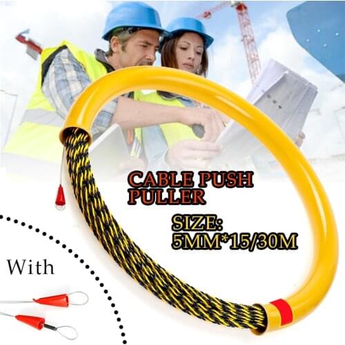 5mm 5M/30M Cable Puller Guide Device Glass Fiber nylon Electric Cable Push Pullers Rodder Tape Wire Threading Aid Tool