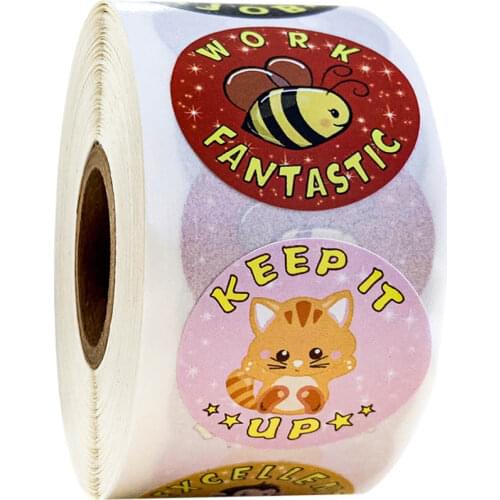 Fancy Land Animal Reward Stickers for Kids 500Pcs Per Roll Cute Sticker for Teacher Classroom Kids Animal Toys Stickers