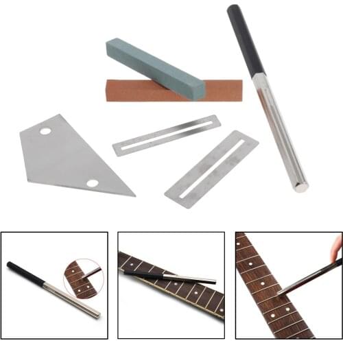 6Pcs Steel Guitar Fret Repairing Tool Set Care & Cleaning Polish File Protector Guitar Frets Nuts Polished File Grinding Repair