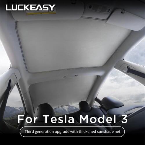 LUCKEASY For Tesla Model3 Glass Roof Shade net Car Skylight Blind Sunshade model 3 2017-2021 Automotive interior Shade cloth net