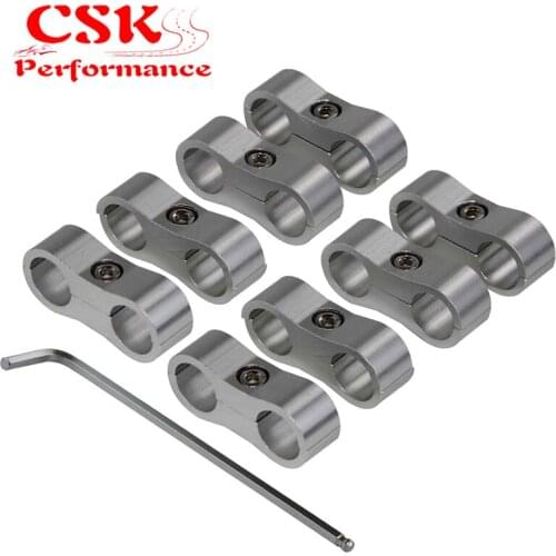 AN6 Braided Hose Separator Clamp Fitting Adapter Bracket 13.4MM 6AN 8pcs SL