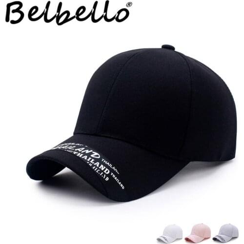 Belbello Spring summer New style Mens baseball cap Leisure Letter decoration belt Sun hat simple Madam Window shopping ring Hat