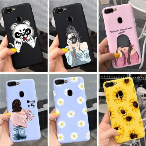For OPPO A5S Case CPH1909 Cute Sweet Girls Daisy Sunflower Painted Phone Back Cover For OPPO A12 AX7 A7 A7N OPPOA5S CPH1909 Case