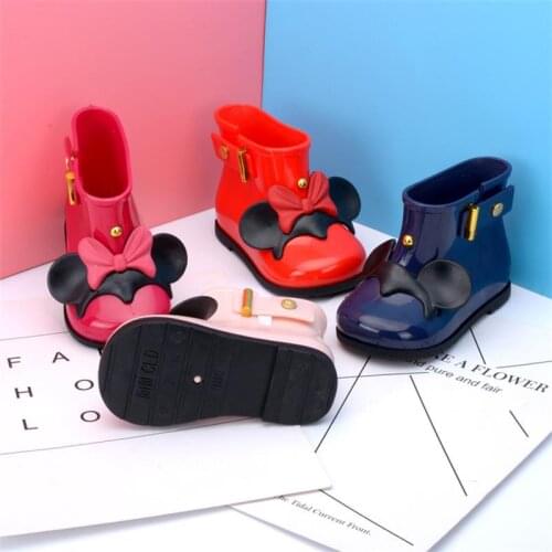 Disney childrens cartoon Minnie bow boys and girls Mickey Mouse rain boots rain boots short tube casual water shoes