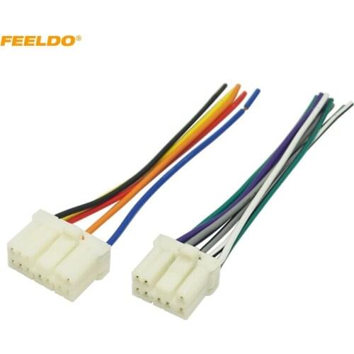 FEELDO 1Pair Car Radio Audio Wire Harness Aapter Male Plug for Geely Emgrand Primal Suzuki Stereo Speaker Cable #MX4213