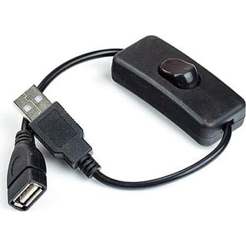 USB male-to-female extension cord USB switch cord 28cm LED light bar power cord switch over 2A current Usb fan switch adapter