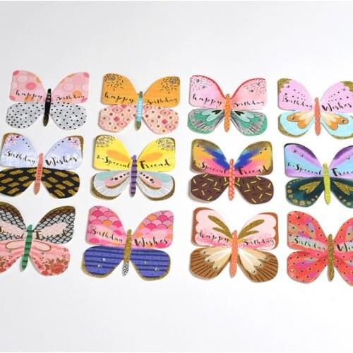 12*13cm colour Butterfly Party Cards Table Mark Wine Glass Name Place Card Birthday Wedding Party Decorations Party Gift