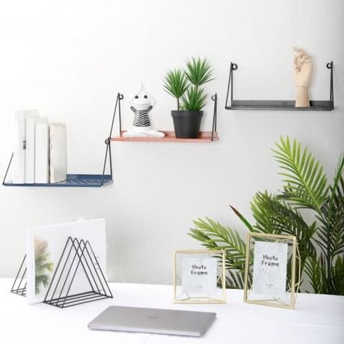 Wrought Iron Multi-Color Shelf Wall Creative Home Installation Simple Decoration Storage Sorting Word Partition