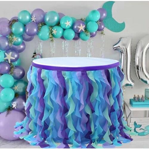 Lace Table Skirt Tulle Wedding Decoration Baby Shower Birthday Banquet Party Table Skirting Tutu Tulle Tableware Tablecloth Deco