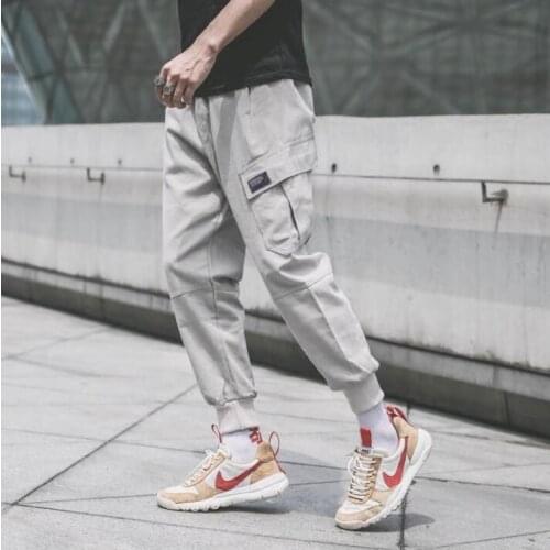 Summer thin personality trousers mens pants harem pant mens feet trousers Multi-pocket fashion pantalon homme street novelty