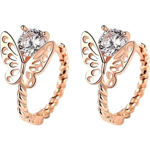 Cute Romantic Small Hoop Earrings Hollow Butterfly Matte Huggies Tiny Lovely Earring Stud Trendy Accessories Gifts For Women