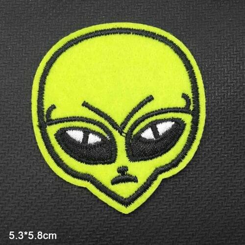 Angry Alien Face Iron On Embroidered Clothes Patches For Clothing Stickers Garment Wholesale
