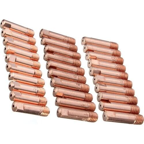 10pcs Mig Welding Accessories Torch Contact Tip MB-15AK M6*25mm MIG/MAG Welding Torch Contact Tip Gas Nozzle 0.8/1.0/1.2mm
