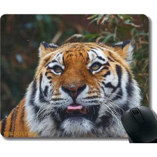 Custom Original Mouse Pad,Tiger Predator Protruding Tongue 120594 Mouse Pad Mat