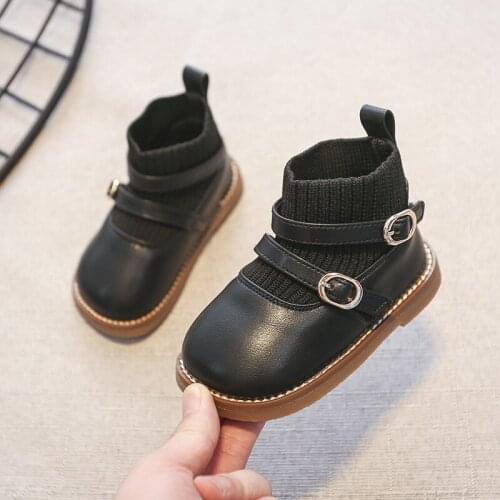 Autumn Baby Girl Shoes Kids Short Boots Fashion Knitted Breathable Boys Sneakers First Walkers Non-slip Toddler Boots SSP017