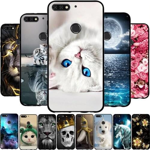 Silicone For Huawei Y7 Y7 Pro Y7 Prime 2018 Case Cute Fashion Pattern For Honor 7C TPU Capa For Nova 2 Lite Case Funda Cover