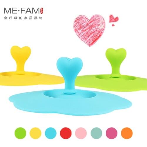 Cute Heart-shaped Can Clip Spoon Handle Flower Silicone Cup Cover Seal Anti-dust Copa Lid Glass Ceramic Plastic Mug Tea Taza Cap