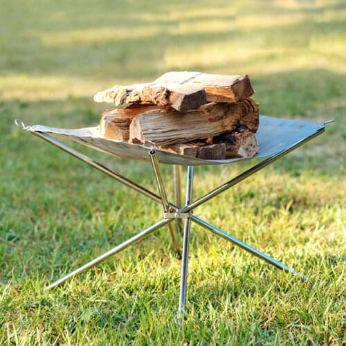 SS304 Folding Outdoor Fire Pits with Carry Bag for Camping/Backyard/Garden