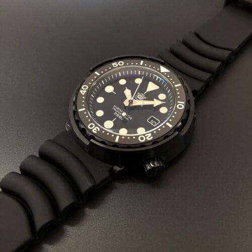 Steeldive SD1975 New Arrival 2020 PVD Black Stainless Steel Case NH35 Automatic Dive Watch Mens Diving Wristwatch