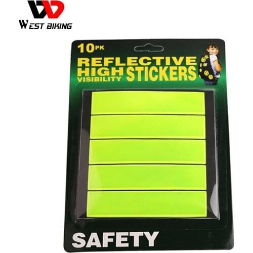 WEST BIKING Super Bright Bicycle Night Cycling Safety Reflective Stickers Tape Patch Fluorescent Colors Bike Reflective Stickers