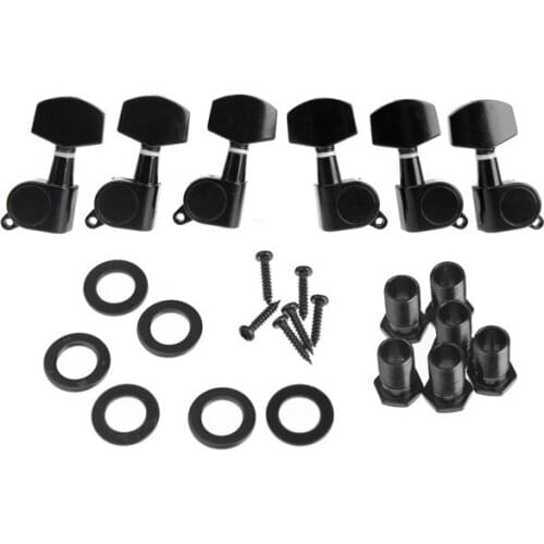 6pcs/set Zinc Alloy Black Sealed Tuning Pegs Tuner Machine Head 3R 3L ElectricAcoustic Guitar Parts