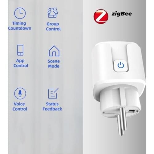 16A 3500W Tuya ZigBee Smart Plug EU Timer Socket Smart Home Wireless Plug Compatible Alexa Google Home Assistant
