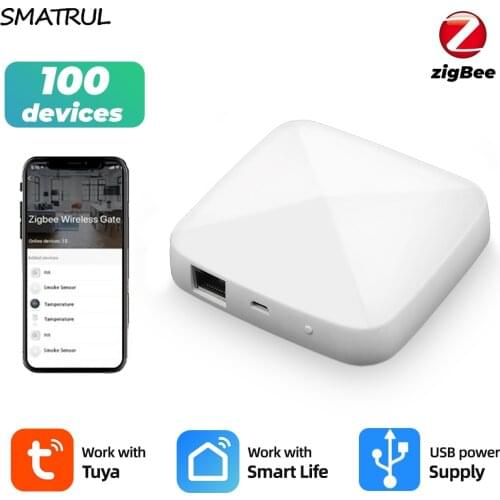 SMATRUL Tuya ZigBee Smart Hub Wireless Wired Gateway Bridge For App Voice Remote Control Works With Alexa Google Home Assistant