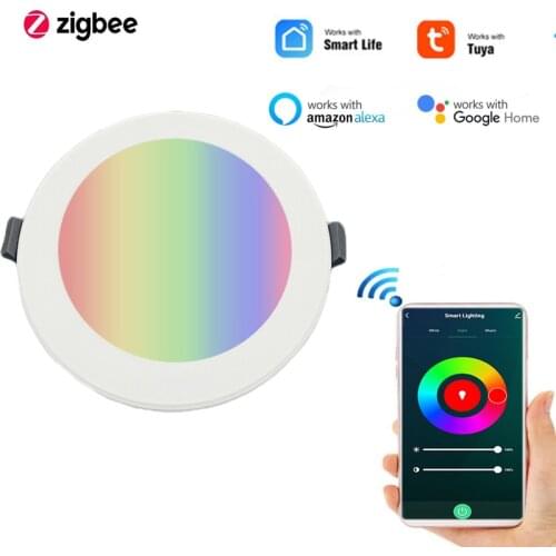 Tuya Zigbee 3.0 Smart LED Downlight RGBCW 2.5 3.5 4 Inch Round Ceiling Lamp Indoor Spot Lighting Work With Alexa Google Home