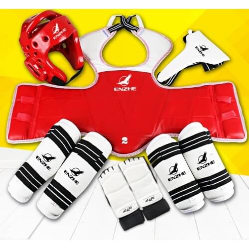 NEW Adult kids taekwondo thickening wtf taekwondo protection 8pcs taekwondo protector chest protector karate helmet