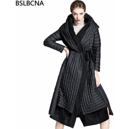 Ukraine 90 White Duck Down Clothes Vintage Jacket Female Winter Coat Women Mid Long Patchwork Cotton Linen Parka Feminina A526