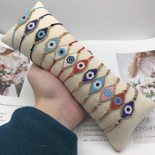 BLUESTAR 2021 Women Bracelet MIYUKI Bead Bracelets Turkish Eye Pulseras Mujer Moda Handmade Woven Fashion Armband