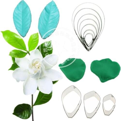 14pcs/set Gardenia flower Fondant Cake Decoration Floral petal cutter jasmine flower Cutter Stainless steel cutter Set