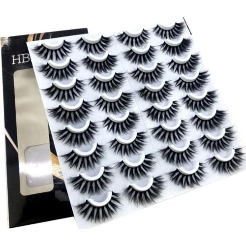 HBZGTLAD 16 Pairs 3D Faux Mink Hair False Eyelashes Natural/Thick Long Eye Lashes Wispy Makeup Beauty Extension Tools