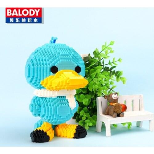 18096 Cartoon Cute Bule Ducks Mini Building Blocks DIY Assembly Model Mirco Bricks Diamond Blocks Gifts Toys 720pcs For Kids