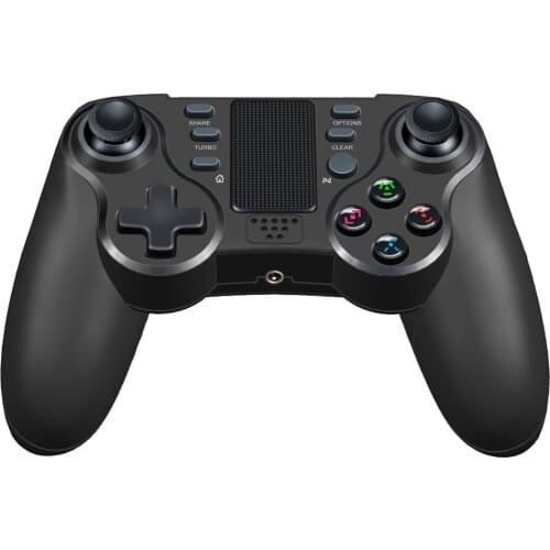3.5mm Audio Jack LED Wireless Bluetooth Game Controller Gamepad & Double Vibration Touchpad Speaker 6-axis for PS4 P3 Console PC
