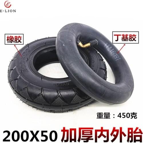 8 Inch Electric Scooter Inflatable Inner and Outer Tire 200x50 Front Wheel Inner and Outer Tire Rear Wheel Hub For Kugoo