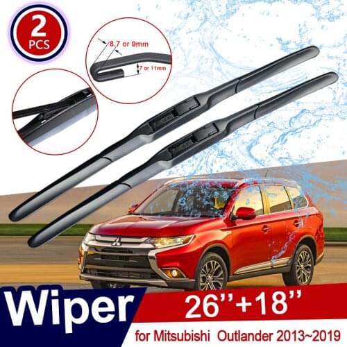 Car Wiper Blade for Mitsubishi Outlander 2013 2014 2015 2016 2017 2018 2019 3rd Gen Windscreen Windshield Wipers Car Stickers