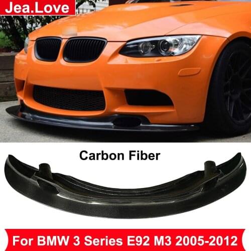 Real Carbon Fiber Front Bumper Lip Shovel Chin Car Body Modification Kit Parts For BMW 3 Series E92 M3 2005-2012