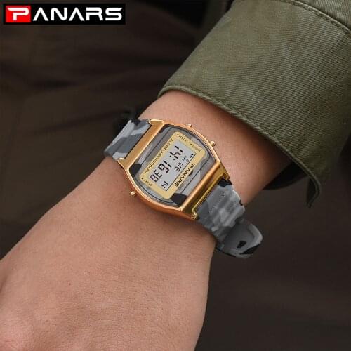 Square LED Digital Watches Mens Luxury Top Brand Military Electronic Wristwatches Men Waterproof Silicone Sport Watch For Men
