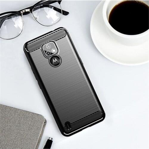 For Motorola Moto E7 Case Rubber Silicone Carbon Fiber Cover For Motorola Moto E7 Phone Case For Motorola Moto E7 2020 Case 6.5"
