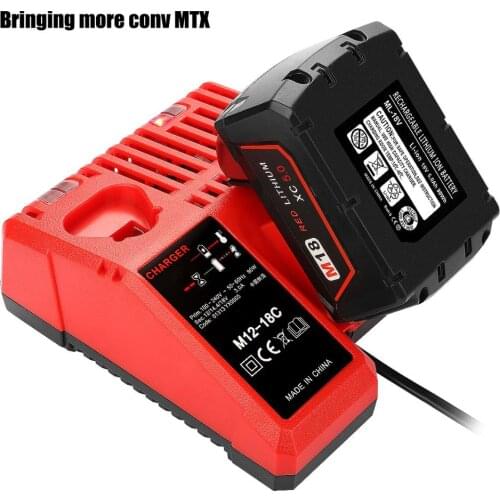 For Milwaukee 10.8V 12V 18V M12 M18 48-11-24xx Series Lithium-ion Battery N12 M12-18C Li-ion Battery Charger Red color