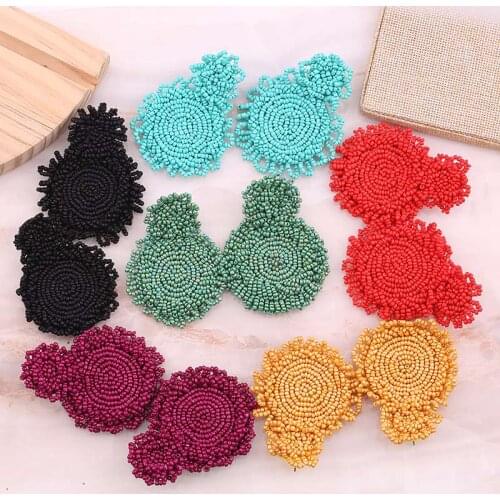 Statement Earrings For Women Oorbellen Beads Handmade Round Beads Drop Earrings Women Wedding Earrings